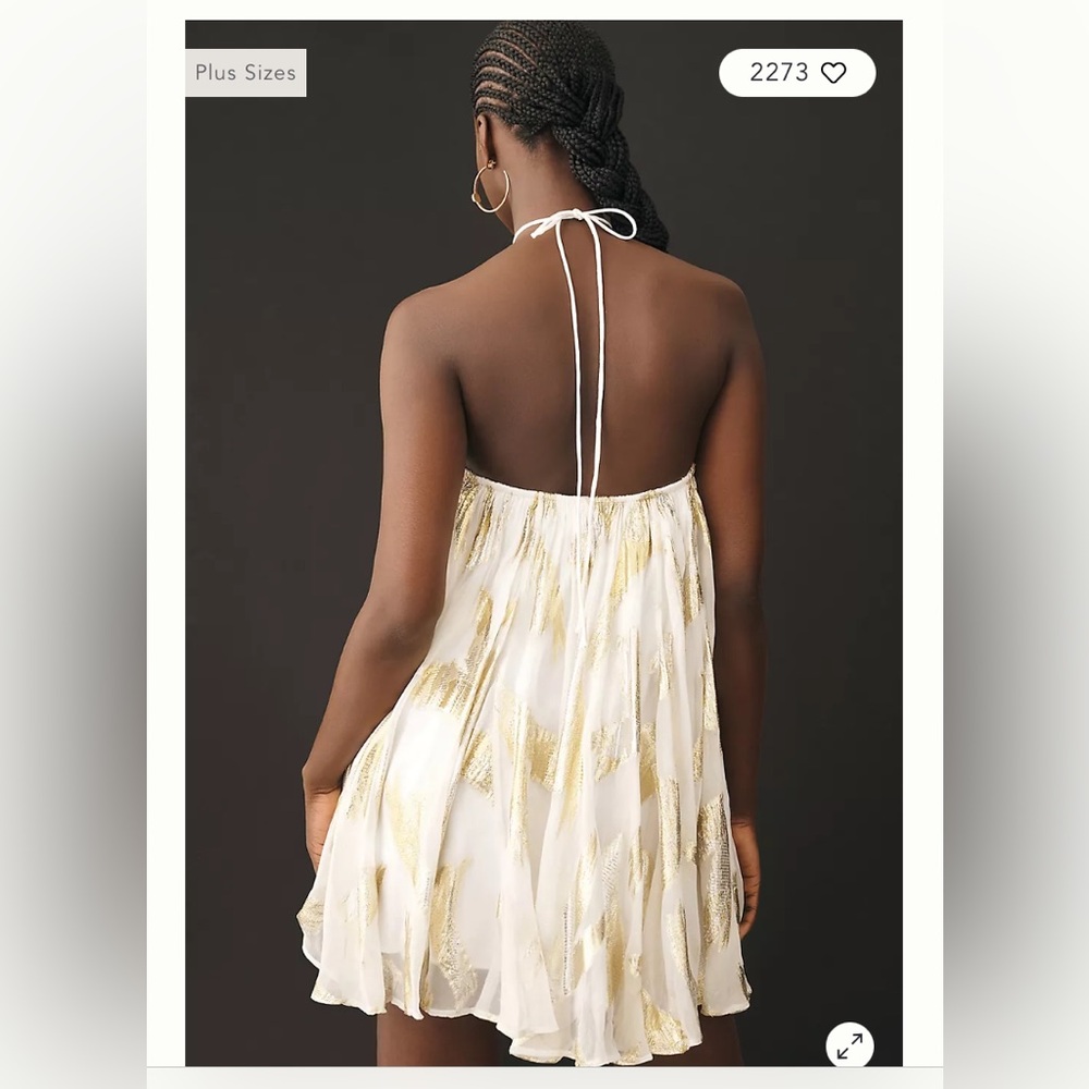 Anthropologie Pinnacle by Shruti Sancheti Sheer Halter Swing Dress Sold Out sz L - Picture 8 of 16